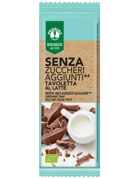 Tavoletta Di Cioccolato Al Latte Senza Zuccheri Aggiunti PROBIOS