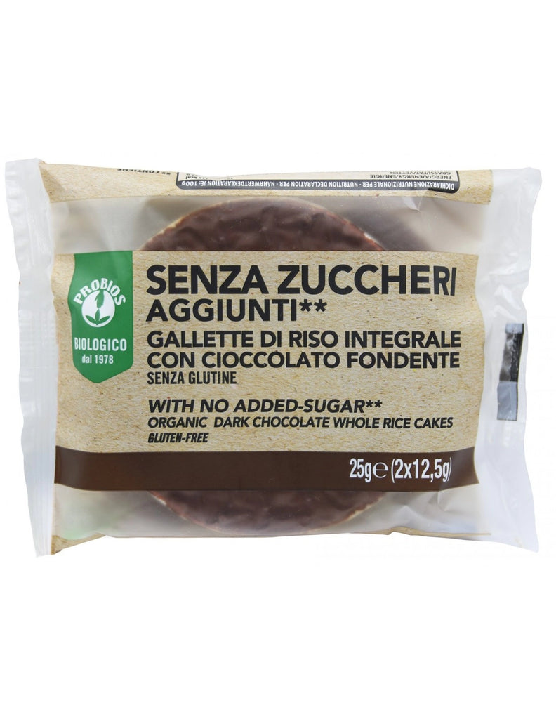 Galletta Di Riso Integrale Con Copertura Fondente Senza Zuccheri Aggiunti** PROBIOS