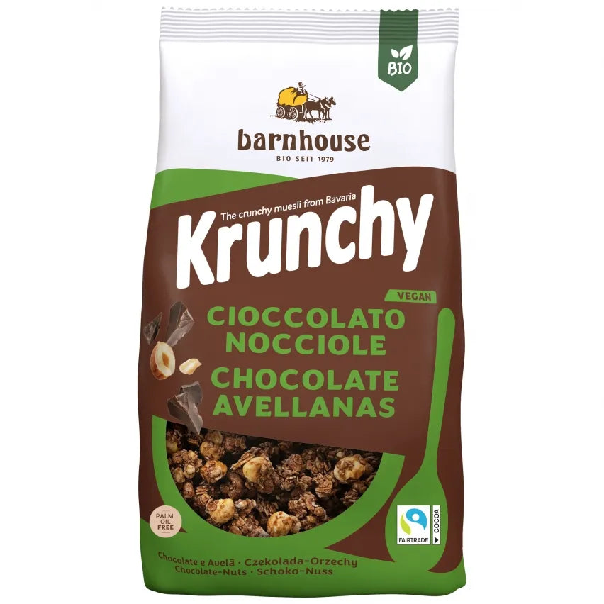 Krunchy Sun granola cioccolato fondente e nocciole Barnhouse