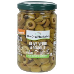 Olive verdi a rondelle in salamoia - 280g/140g sgocc. Bio organica italia