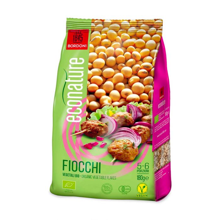 Fiocchi di soia - alimento a base di farina di so - 180g Eco nature