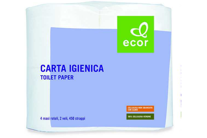 Carta igienica 2 veli - 450 strappi - 1pz Ecor