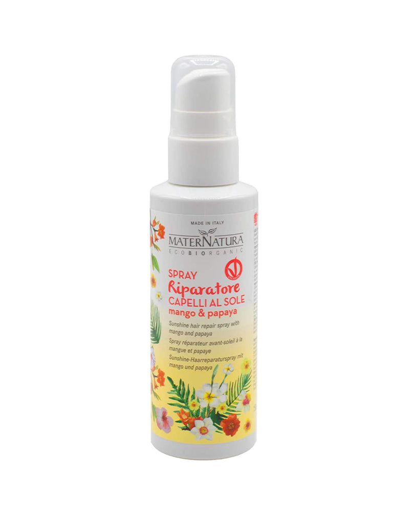 Spray riparatore capelli al sole mango e papaya - Maternatura