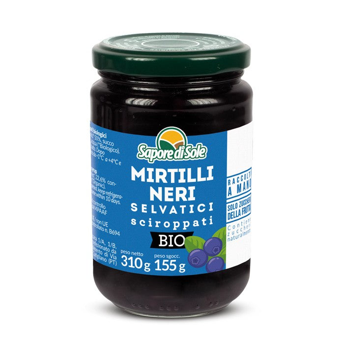 Mirtilli Neri Selvatici Sciroppati - 310g Sapore di Sole