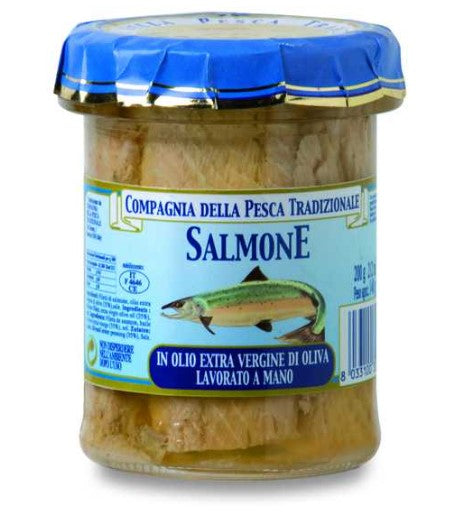 Filetti di salmone in olio extra vergine di oliva - 200g Compagnia della pesca tradizionale