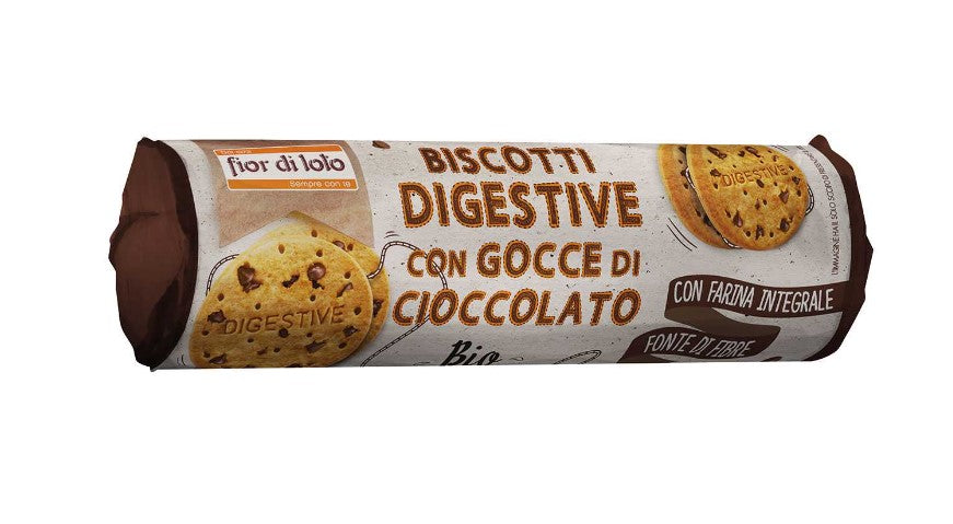 Biscotti digestive con gocce di cioccolato - 250g Fior di loto