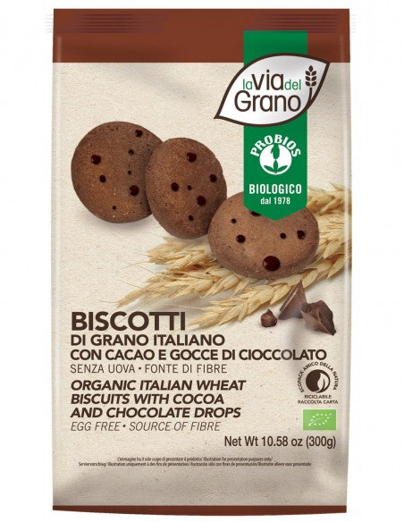 Biscotti con cacao e gocce di cioccolato Probios