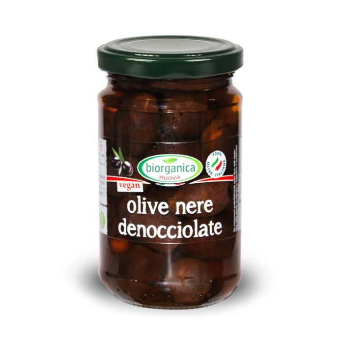 Olive nere denocciolate in salamoia - 280g/160g sgocc. Bio organica italia