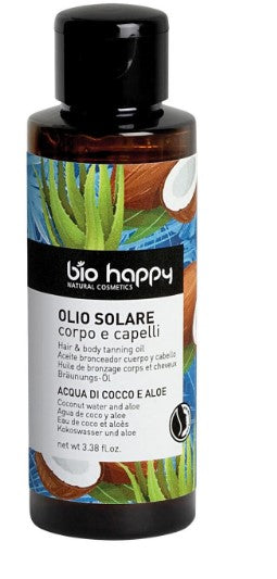 Olio Solare Corpo E Capelli Acqua Di Cocco E Aloe Bio happy