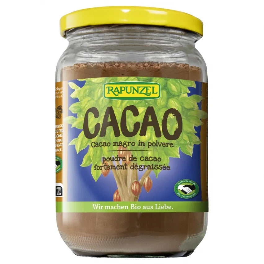 Cacao magro in polvere in vetro Rapunzel