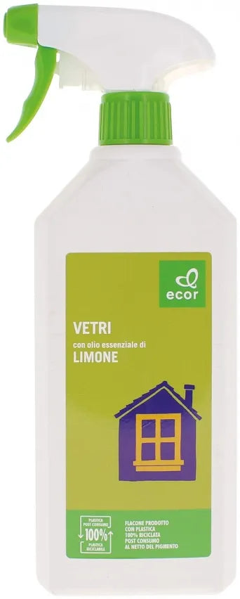 Detergente Liquido Per Vetri Con Olio Essenziale Di Limone Con Spruzzatore Igiene casa ecor