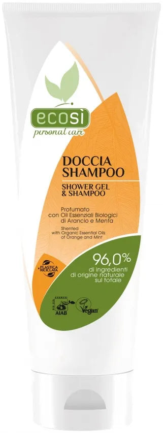 Doccia shampoo con oli di arancio e menta Ecosì